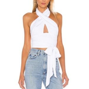 Superdown  NWT Womens White Jennifer Wrap Top